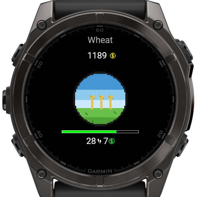 StepFarmer Wheat Field on a Garmin watch
